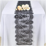 HULIANFU Luxury lace black white Embroidery bed Table Runner flag cloth cover kitchen Christmas Party tablecloth Wedding decor 36*300cm