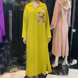 Turkish Dress Elegant Maxi Dresses Muslim African A Line Women Robe Plain Casual Femme Vestiods Office Retro Long Dress