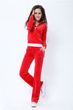 Spring/Fall Women's Brand Velvet Fabric Tracksuits Velour Suit Women Track Suit Hoodies And Pants fat sister sportswear