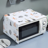 HULIANFU Peva Dustproof Microwave Oven Covers Printed Dust Oil Proofing Covers With Double Pockets Storage Bag Kitchen Accessories