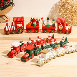 HULIANFU Merry Christmas Wooden Train Ornament Christmas Decoration For Home Santa Claus Gift Natal Navidad Noel  New Year Xmas Decor