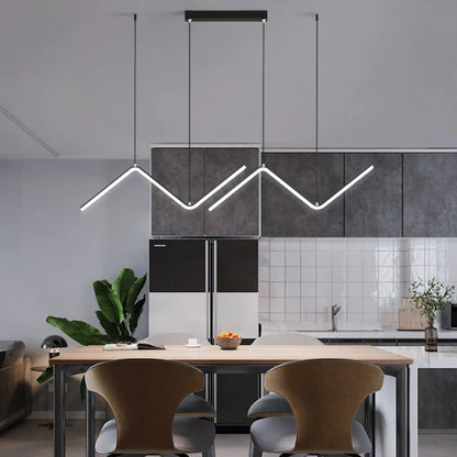 HULIANFU Nordic Pendant Light Art Line Led Haning Lamp Geometric Chandelier Indoor Lights For Restaurant Bar Front Desk Office Decoration