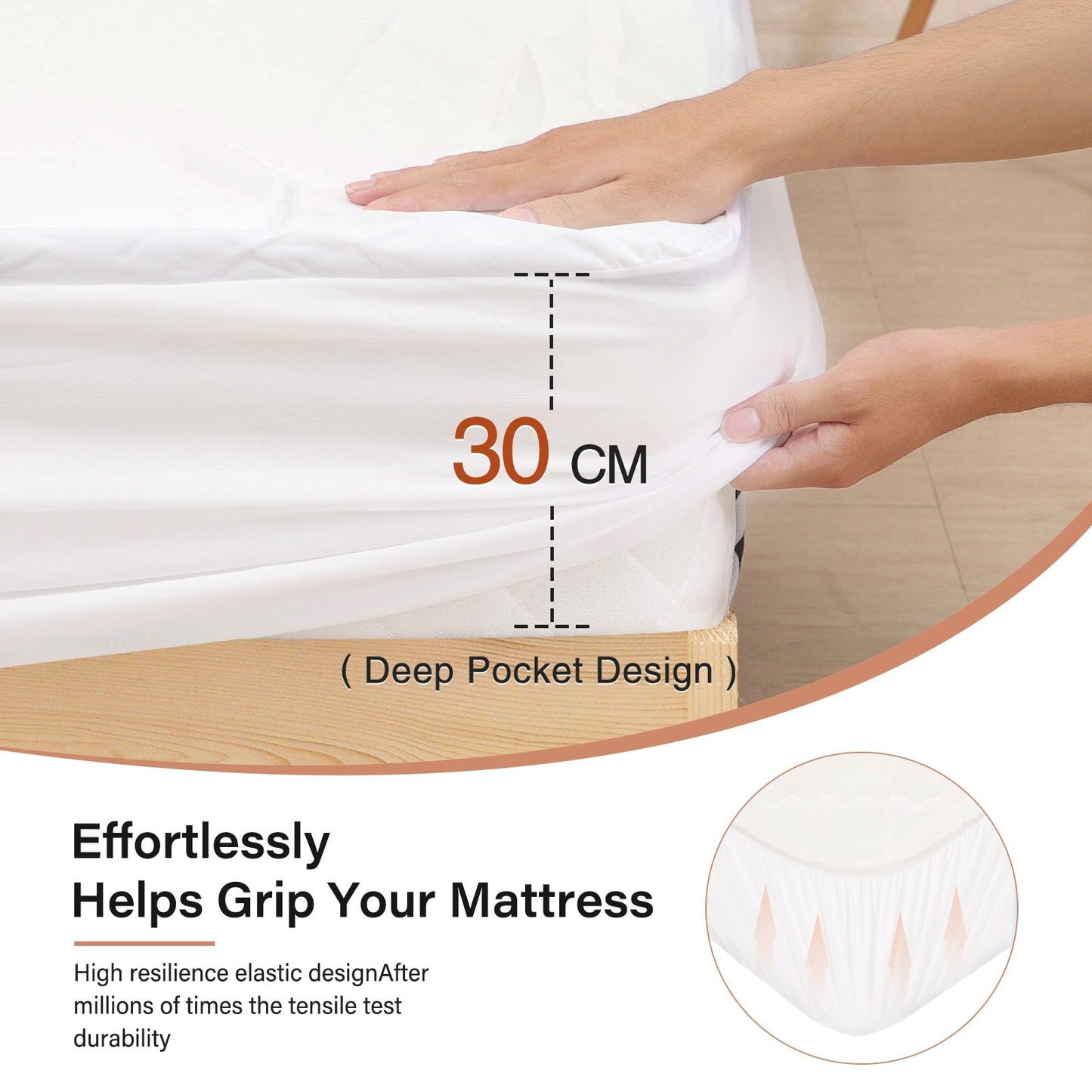 HULIANFU Waterproof Bed Cover Smooth Microfiber Mattress Protector Waterproof Fitted Sheet Anti-mite Mattress Pad sabanas cama 150