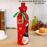 HULIANFU   Xmas Wine Bottle Dust Cover Noel Navidad Christmas Decoration for Home Dinner Decor Christmas Gift Tree Ornament New Year 2023