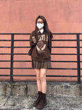 hulianfu Y2K Vintage Brown Sweatshirts Women Streetwear Egirl Aesthetic Letter Oversize Hoodies Harajuku Korean Style Female