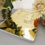 HULIANFU Wedding Guest Book Personalized Guestbook Signature Decor Engrave Carve Mirror Blank Favor Gifts Party White Cover Gift  G026