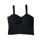 Plus Size 3XL Crop Top  Women Camis Halter Top Woman Camisole Summer Sleeveless Sexy Low Chest Button Back Elastic