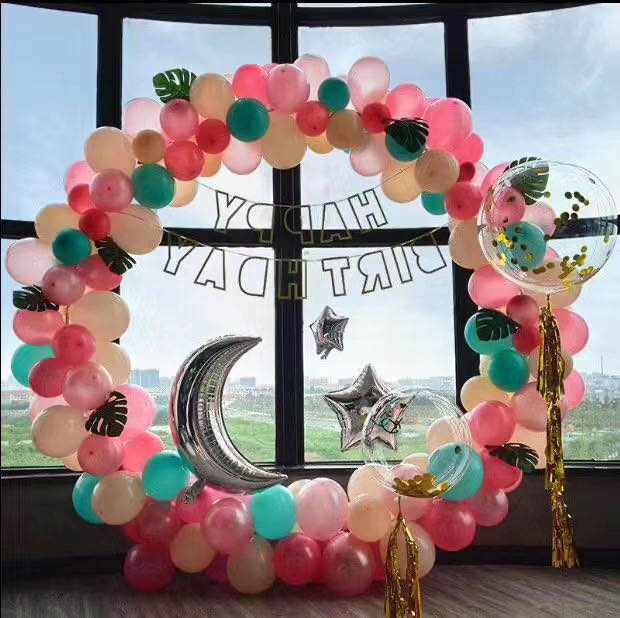 HULIANFU 2023 2m.2.5m Circle Arch Wrought Iron Wedding mariage round backdrop arch stand birthday party DIY decoration stage Background Frame