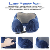 HULIANFU U Shaped Memory Foam Neck Pillows Soft Travel Pillow Massage Neck Pillow Sleeping Airplane Pillow Cervical Healthcare Bedding