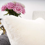 HULIANFU Solid Soft Fluffy Cushion Cover Decorative Sofa Pillow Cover Home Pillowcase White Pink Gray Shaggy Fur Cushion Cover 43x43cm