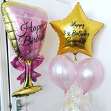 HULIANFU Wine Bottle Glass Balloon Aluminum Foil Balloons Birthday Celebration Decoration Wedding Anniversary Party Decorations Globos