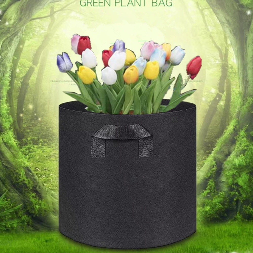 HULIANFU Planting Bag Black/Grey Potato Fabric Vegetable Seedling  growing pot garden tools 1-15 Gallon Eco-Friendly Grow bag