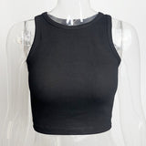 Ribbed  Women Tank Top Plus Size Elastic Sexy Summer Tank Tops Solid O Neck Off Shouled Casual White Tank Tops