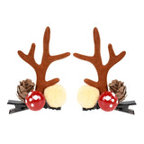 HULIANFU 2023 2pcs/set Elk Christmas Hair Clips Adult Kids Girl New Year Gift Christmas Hair Accessories Ear Hairpins Xmas Navidad Natal Decor