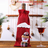 HULIANFU   Xmas Wine Bottle Dust Cover Noel Navidad Christmas Decoration for Home Dinner Decor Christmas Gift Tree Ornament New Year 2023