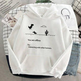 Cartoon Dinosaur Letter Print Hoodies Women Hooded Oversize Pullovers Harajuku Warm Kawaii Female Loose Streetwear Sweatshirts