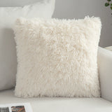 HULIANFU Solid Soft Fluffy Cushion Cover Decorative Sofa Pillow Cover Home Pillowcase White Pink Gray Shaggy Fur Cushion Cover 43x43cm