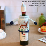 HULIANFU   Xmas Wine Bottle Dust Cover Noel Navidad Christmas Decoration for Home Dinner Decor Christmas Gift Tree Ornament New Year 2023