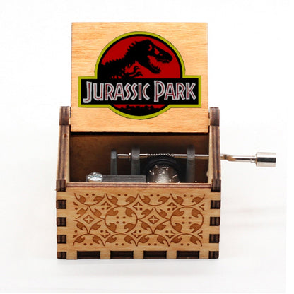 HULIANFU  Wooden Hand Crank Music Box Magic School Game Jurassic Park Godfather Children  Holiday Gift Christmas New Year Gift