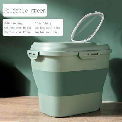 HULIANFU Pet Dog Food Storage Container 23L Dry Cat Food Box Bag Moisture Proof Seal Airtight with Measuring Cup Kitten Litter Products