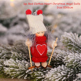 HULIANFU New Year  Gifts Cute Angel Ski Dolls Navidad Hanging Pendant Christmas Home Decor Xmas Tree Ornaments Noel Natal Decoration