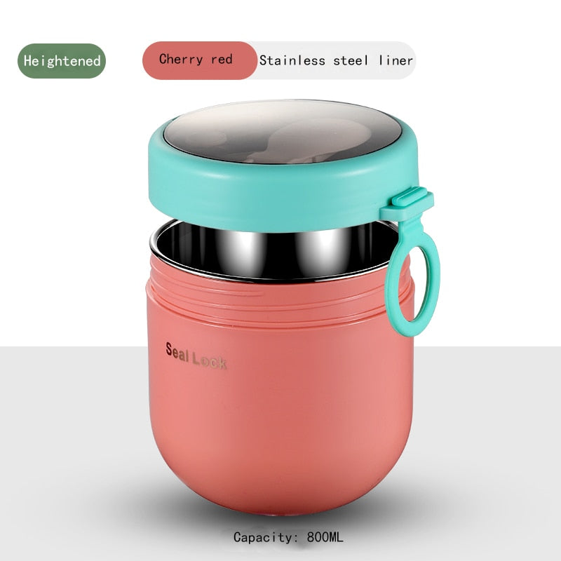 HULIANFU Portable Breakfast Cup With Lid and Spoon Multifunction Oatmeal Cup Cereal Nut Yogurt Mug Snack Cups Small lunch box soup bowl