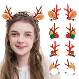 HULIANFU 2023 2pcs/set Elk Christmas Hair Clips Adult Kids Girl New Year Gift Christmas Hair Accessories Ear Hairpins Xmas Navidad Natal Decor