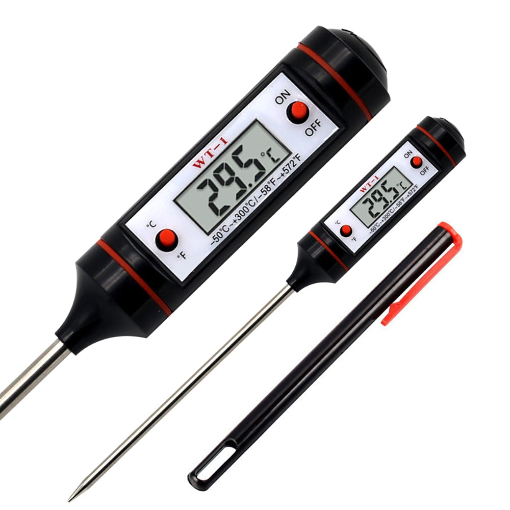 HULIANFU Professional Digital Kitchen Thermometer Barbecue Water Oil Cooking Meat Food Thermometers 304 Stainless Steel Probe Tools