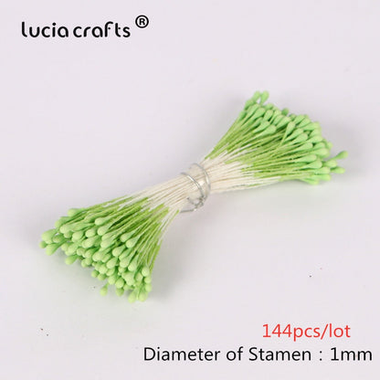 HULIANFU 2023 Lucia Crafts 144/420/600/1000pcs /Lot  Flowers Stamen 2mm  DIY Artificial Flowers  Wreath For Wedding Party Home Decor  D0401