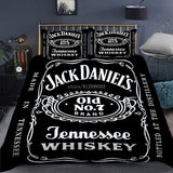 HULIANFU Interesting Cartoon Whisky Bedding Set Jack Daniels Duvet Cover Set Pillowcase Comforter Sets For Aldults Gift US EU AU UK Size