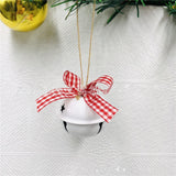 HULIANFU 2023 6pcs Christmas Metal  Jingle Bell with Bowknot Hemp Rope Pendant for Christmas Tree Ornament Decoration Fashion Accessories