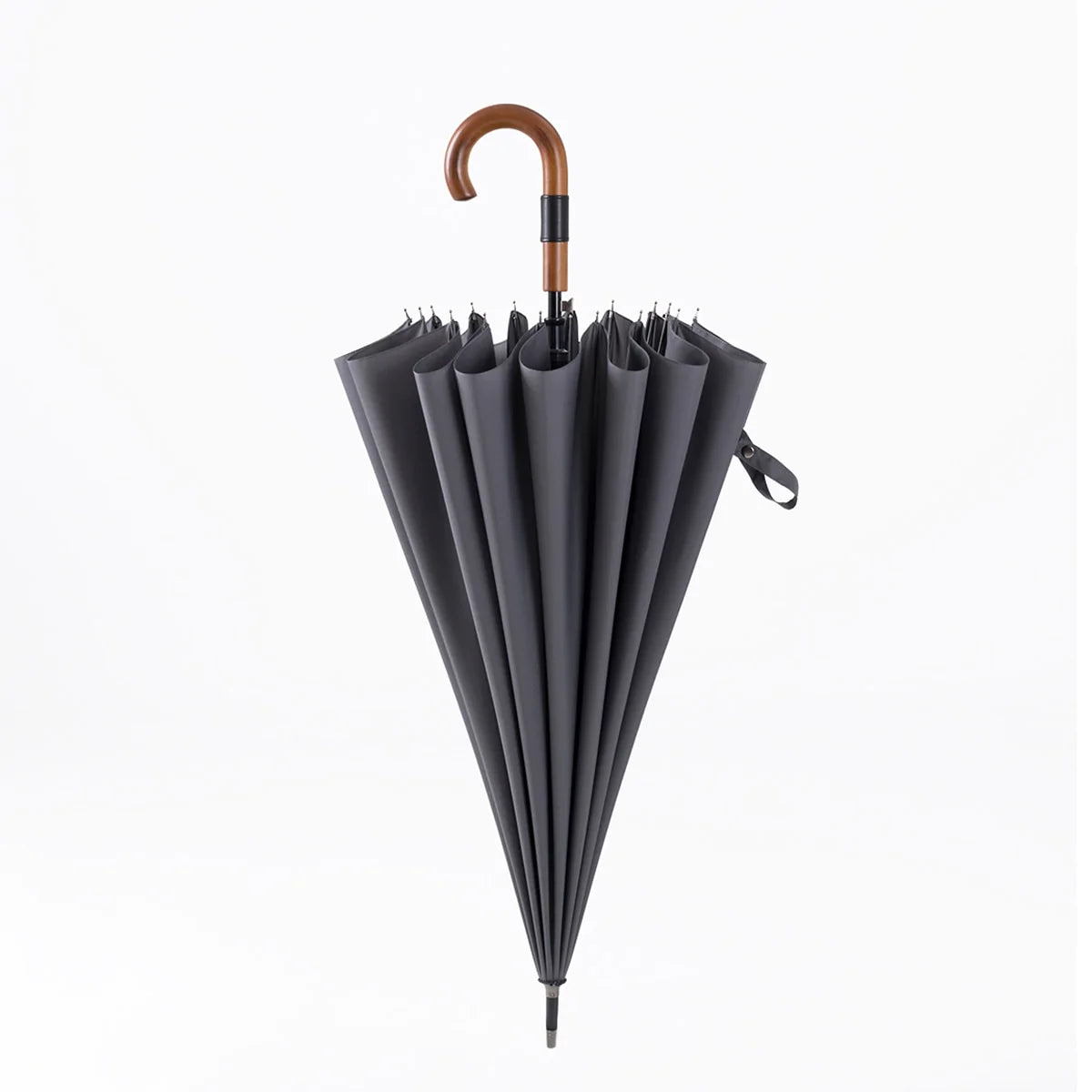HULIANFU Parachase Big Umbrella Wooden Windproof 16 Ribs Business Japanese Long Handle Umbrella Rain Women Men 120cm Golf Clear Umbrella