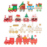 HULIANFU Merry Christmas Wooden Train Ornament Christmas Decoration For Home Santa Claus Gift Natal Navidad Noel  New Year Xmas Decor