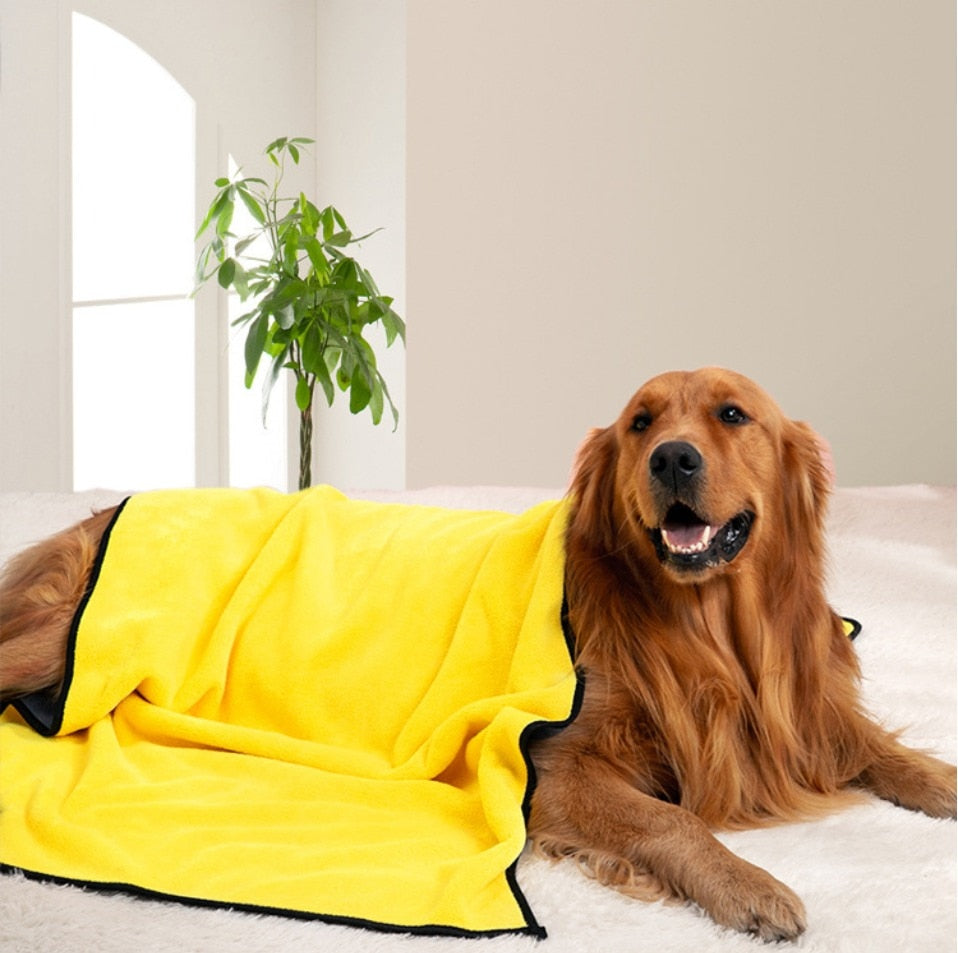 HULIANFU Pet Bath Towels Dog Accessories Large Super Absorbent Clean Up Fiber Towel Pet Dogs Soft Lint-free Quick-drying Thick Bath Towel