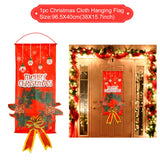 HULIANFU Merry Christmas Hanging Flag Christmas Decorations For Home Door Christmas Ornaments Xmas Gifts Navidad Decor 2023 New Year