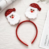 HULIANFU 2023 Red Christmas Hair Band Cartoon Santa Claus Snowman Antlers Headband Merry Christmas Decor Adult Kids Naviidad Gifts Noel Toys