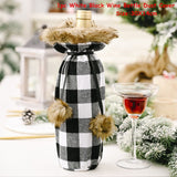 HULIANFU   Xmas Wine Bottle Dust Cover Noel Navidad Christmas Decoration for Home Dinner Decor Christmas Gift Tree Ornament New Year 2023