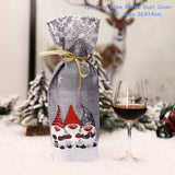 HULIANFU   Xmas Wine Bottle Dust Cover Noel Navidad Christmas Decoration for Home Dinner Decor Christmas Gift Tree Ornament New Year 2023