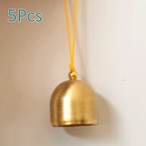 HULIANFU 2023 5Pcs Christmas Metal Small Bell Tree Pendant Decoration Xmas Party Wind Chimes DIY Material Crafts Accessories