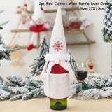 HULIANFU   Xmas Wine Bottle Dust Cover Noel Navidad Christmas Decoration for Home Dinner Decor Christmas Gift Tree Ornament New Year 2023