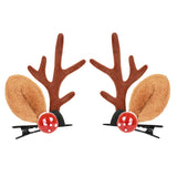 HULIANFU 2023 2pcs/set Elk Christmas Hair Clips Adult Kids Girl New Year Gift Christmas Hair Accessories Ear Hairpins Xmas Navidad Natal Decor