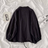 Hulianfu Women Basic Jackets Turn Down Collar Zipper Harajuku Elastic BF Chic Ulzzang Loose Korean Style Cool Streetwear Casual Outerwear