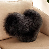 HULIANFU Sofa Pillow Cover+Inner Shaggy Pillow Love Heart Cushion Cover Faux Fur Sheepskin Pillow Case Living Room Decorative Pillowcases