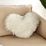 HULIANFU Sofa Pillow Cover+Inner Shaggy Pillow Love Heart Cushion Cover Faux Fur Sheepskin Pillow Case Living Room Decorative Pillowcases