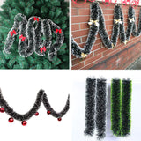 HULIANFU New 2M Christmas Garland Home Party Wall Door Decor Christmas Tree Ornaments Tinsel Strips with Bowknot Party Supplies U3