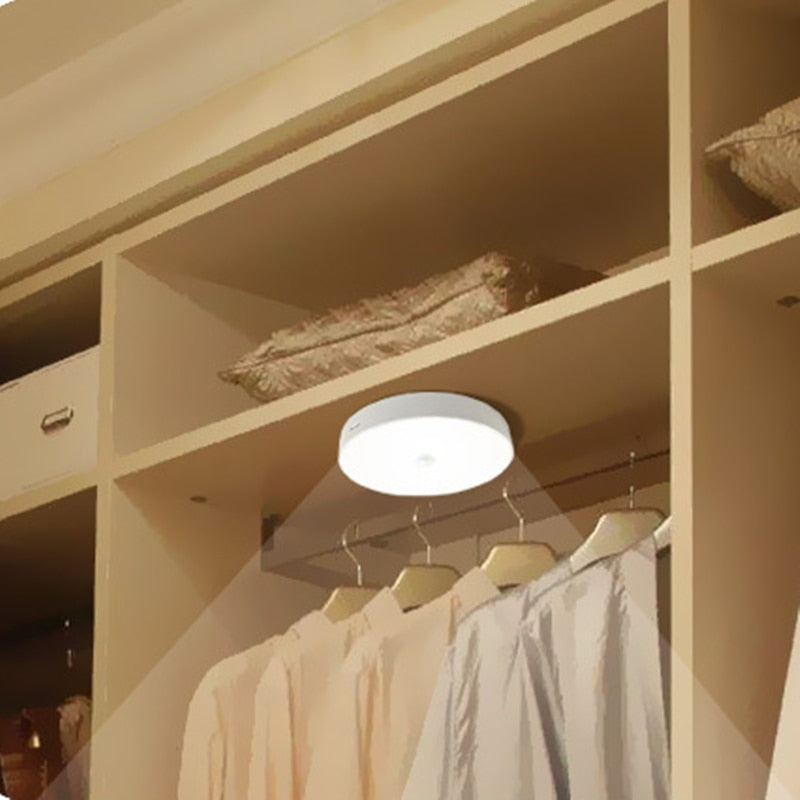 HULIANFU Smart Lamp With Motion Sensor Lights Wireless LED Rechargeable Light Bathroom Cabinets Wardrobe Bedroom Staircase Lighting Lamps