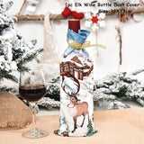 HULIANFU   Xmas Wine Bottle Dust Cover Noel Navidad Christmas Decoration for Home Dinner Decor Christmas Gift Tree Ornament New Year 2023