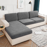 HULIANFU Waterproof 1/2/3/4 Seaters Cushion Sofa Seat Cover Anti-dust Tight Wrap Protector Jacquard Plush Fibre for Living room