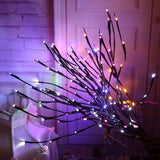 HULIANFU The Light Garden Floral LED Willow Branch Lamp Battery-Operated 20 Bulbs For Home Christmas Party Garden Decoration