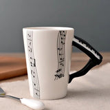 HULIANFU Novelty Music Note Cup Ceramic Guitar Coffee Mugs Personality Tea/Milk/Juice/Lemon Water Bottle Christmas Birthday Gift